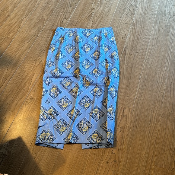 Veronica Beard Troye Linen skirt in blue size 0 - Picture 2 of 4